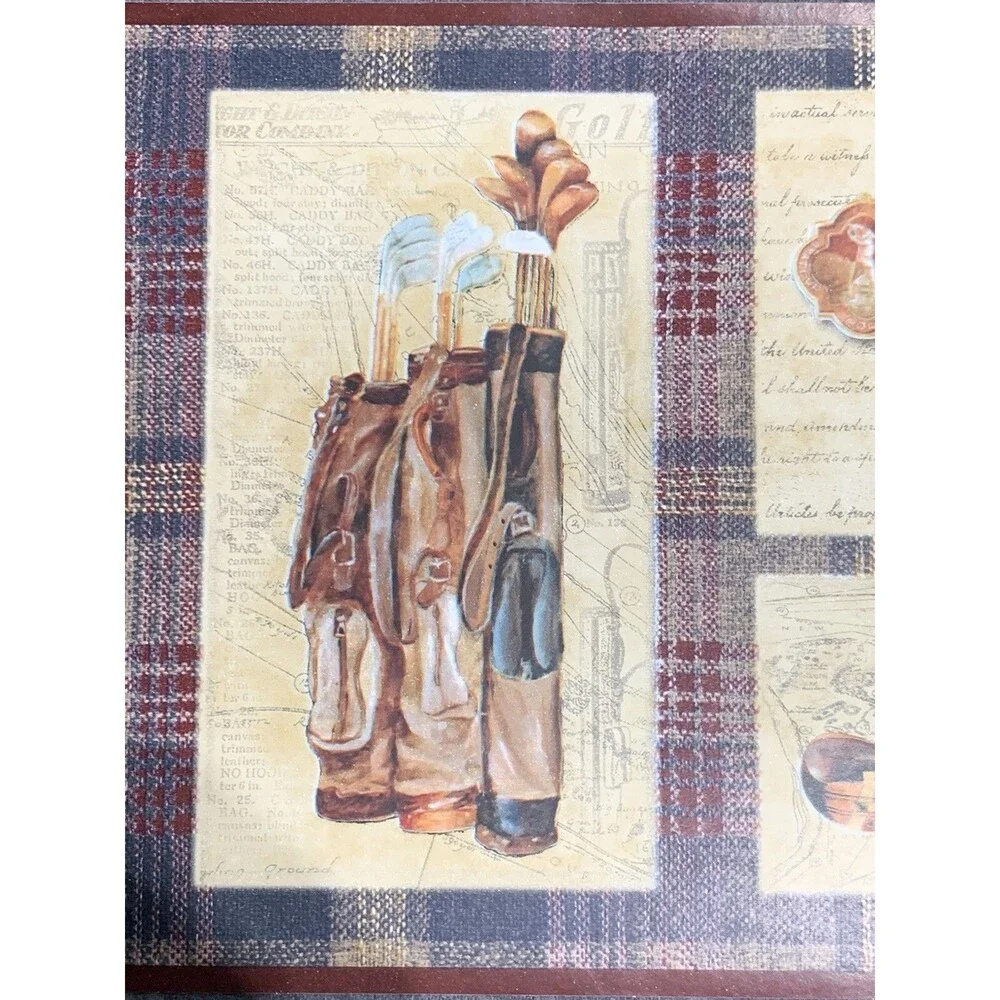 Vintage Chesapeake Golf History Wallpaper Border 3 count